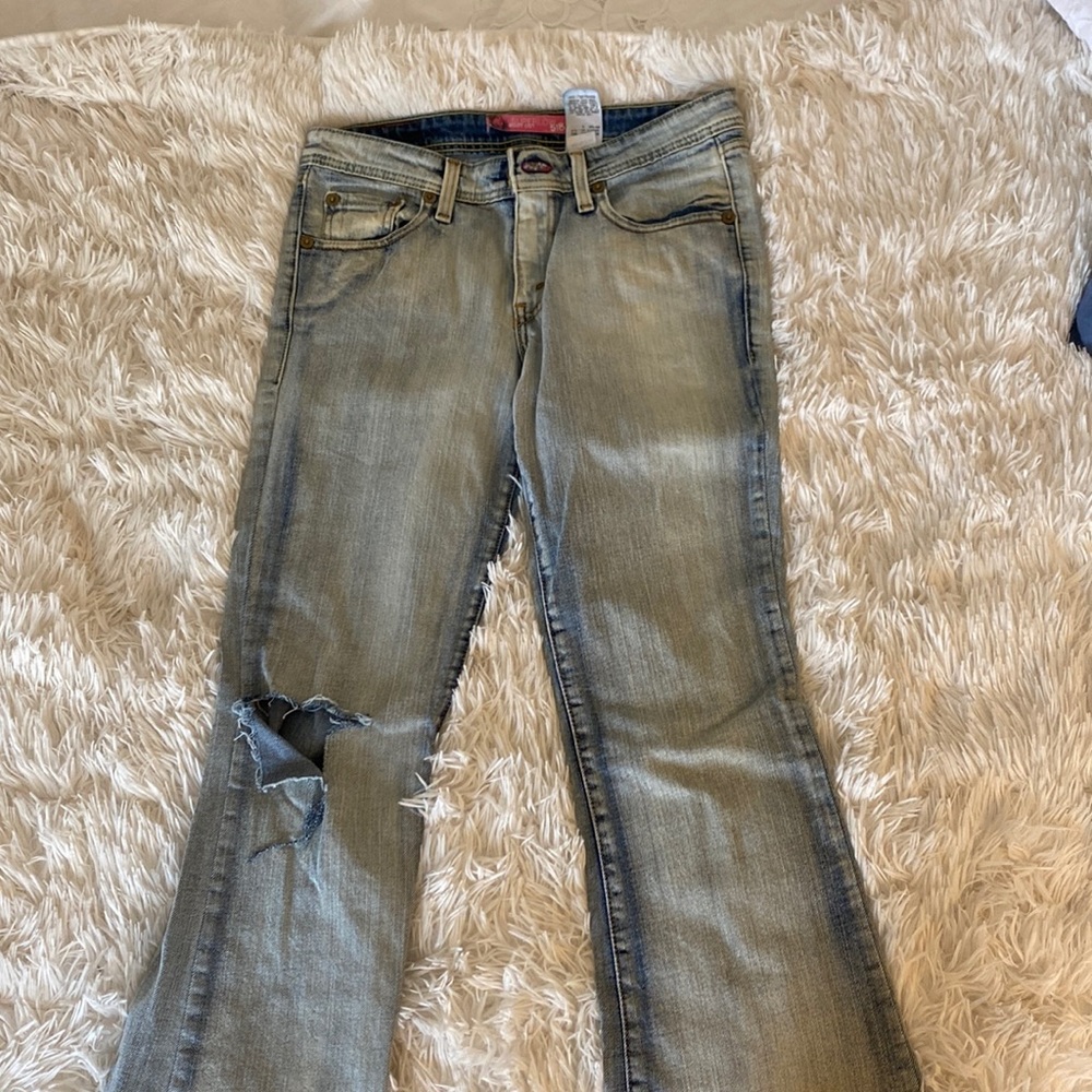Vintage boot cut Y2K low rise destroyed Levi’s